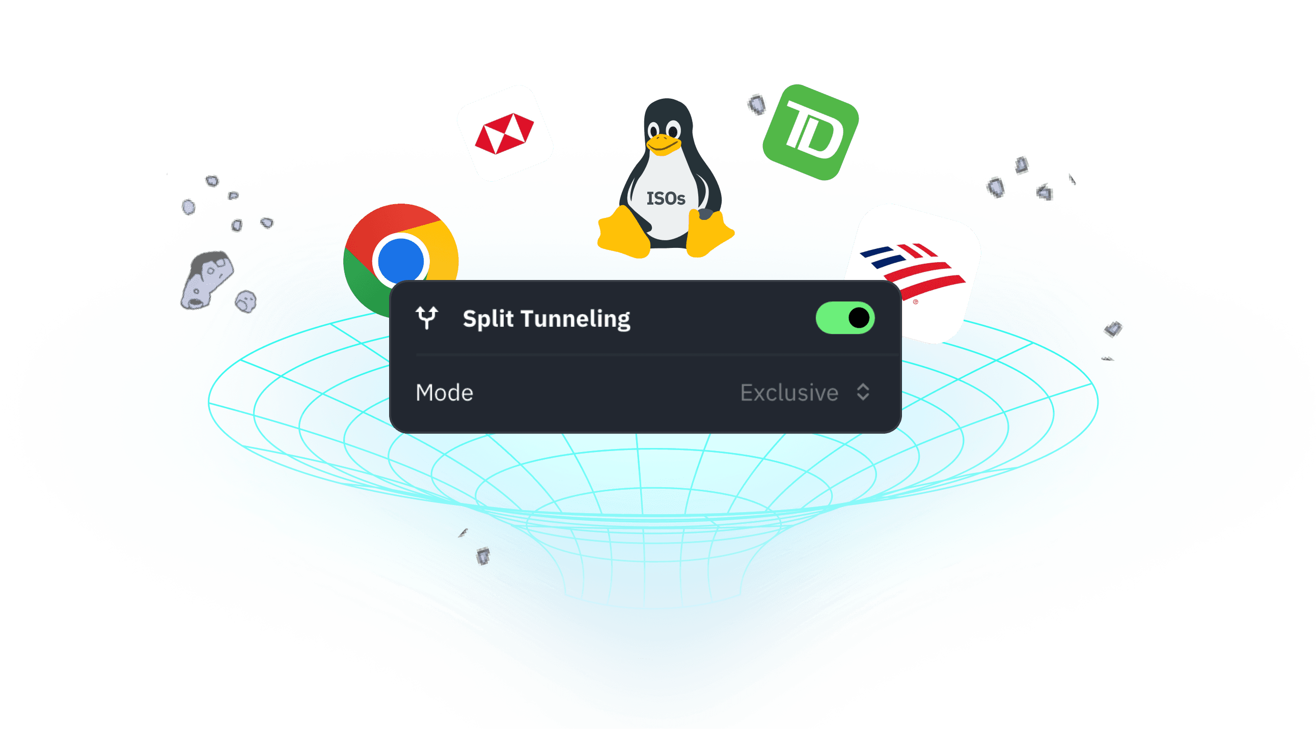 Protection personnalisée avec le Split Tunneling